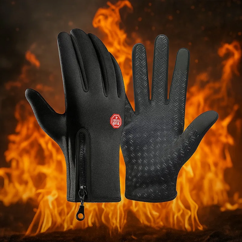 

Outdoor Cycling Gloves Bicycles Warmth Anti Slip in Autumn and Winter Sports Skiing Mountaineering Touch Screen Windproof Gloves