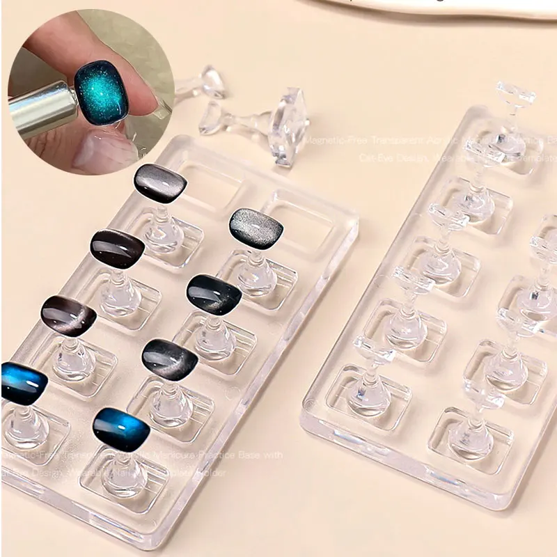 

10/5Pcs Transparent Non-Magnetic Nail Stand Nails Holder Press on Nail Display Rack Acrylic Nail Training/Painting Products