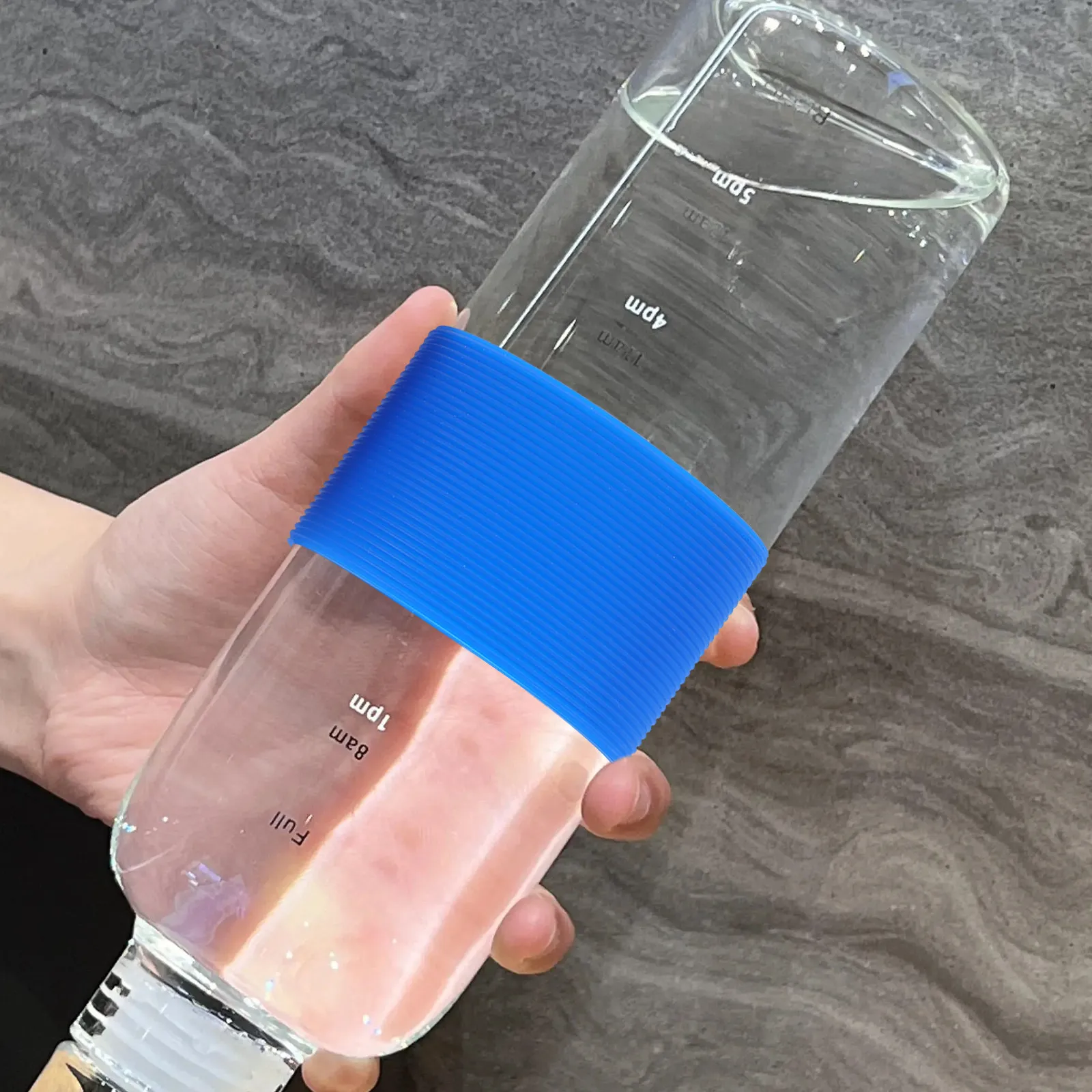 4Pcs Heat Insulation Bottle Sleeve Cup Cover for Water Bottle Heat Resistant Silicone Band Glass Tumbler Stylish Clean Minimal