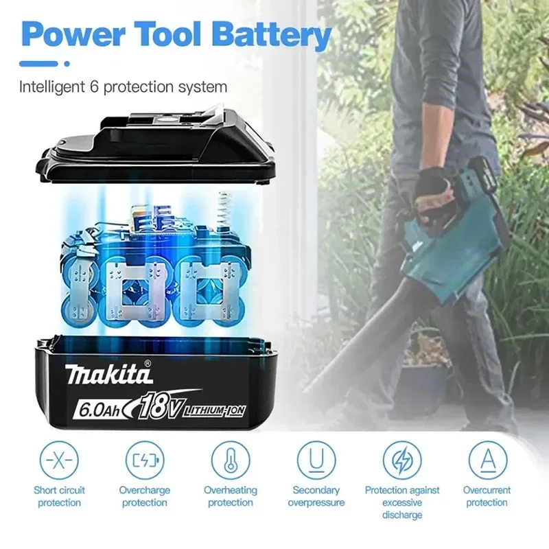 BL1850B oryginalny oryginalny produkt Makita 6Ah 18V bateria do Makita BL1830B BL1850 BL1840 BL1860 wymiana baterii litowej