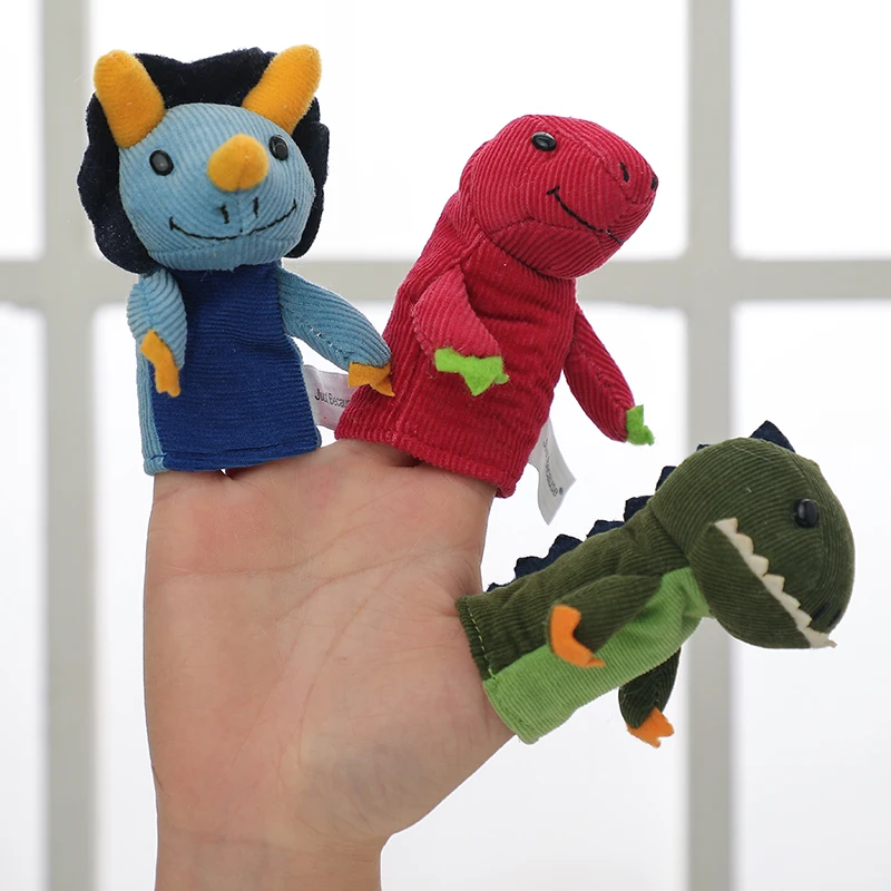 Baby tier finger puppen plüsch puppen dinosaurier Tyrannosaurus rex bildungs frühen kindheit storytelling baby spielzeug