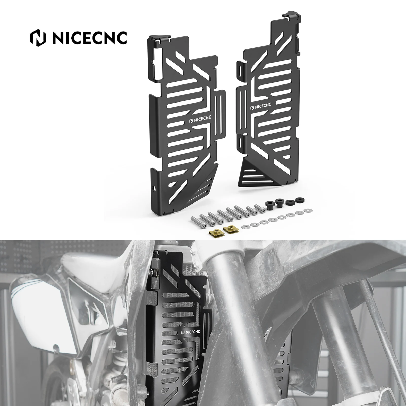 

NICECNC For Suzuki DRZ400SM 2005-2024 DRZ400S 2000-2024 Motorcycle Radiator Guard Cover Protector Aluminum DR-Z 400SM DR-Z 400S