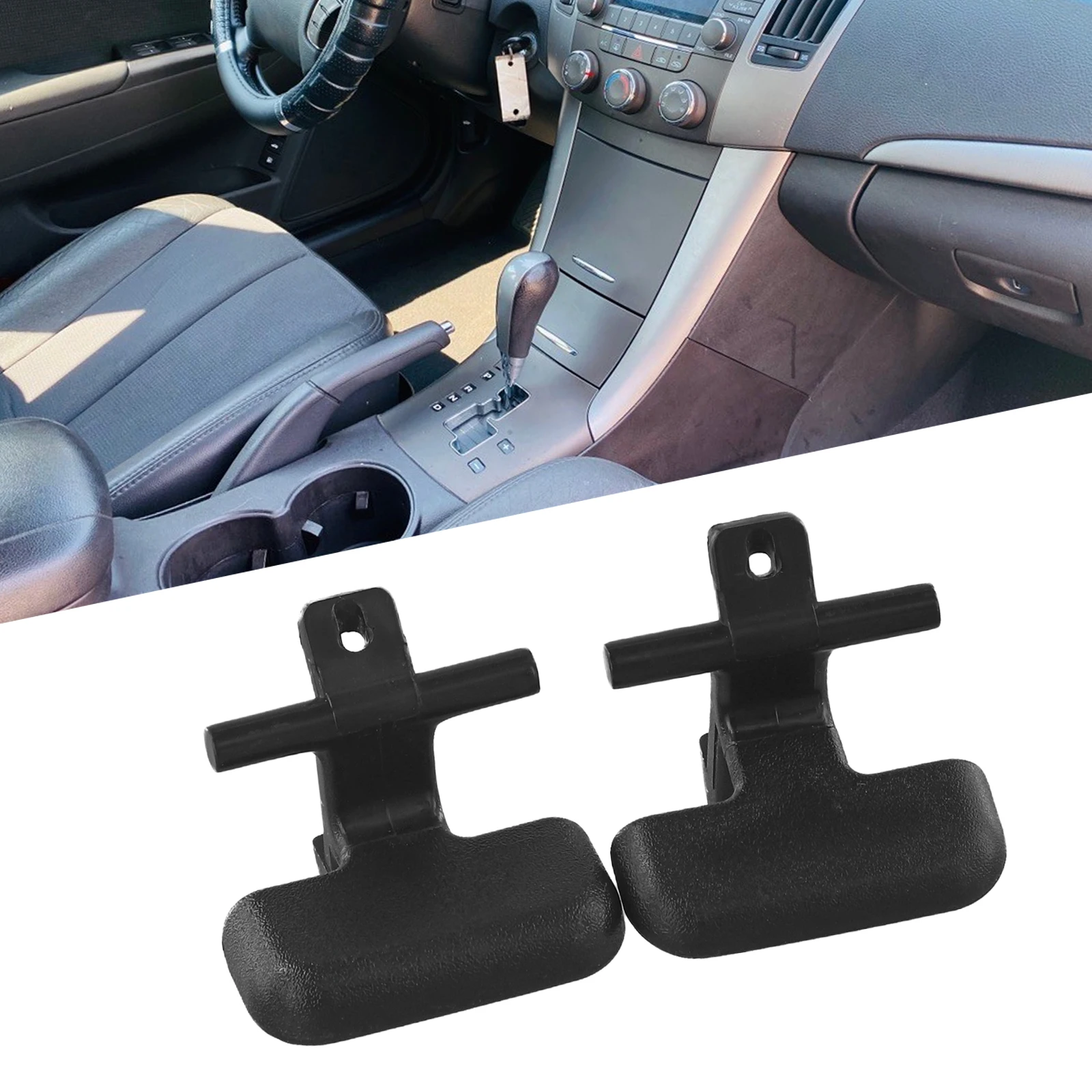 2pcs Double-layer Buckle For Car Armrest Box Black ABS 84661-3K000U7 For Hyundai Sonata 2007-2010 Armrest Box Buckle