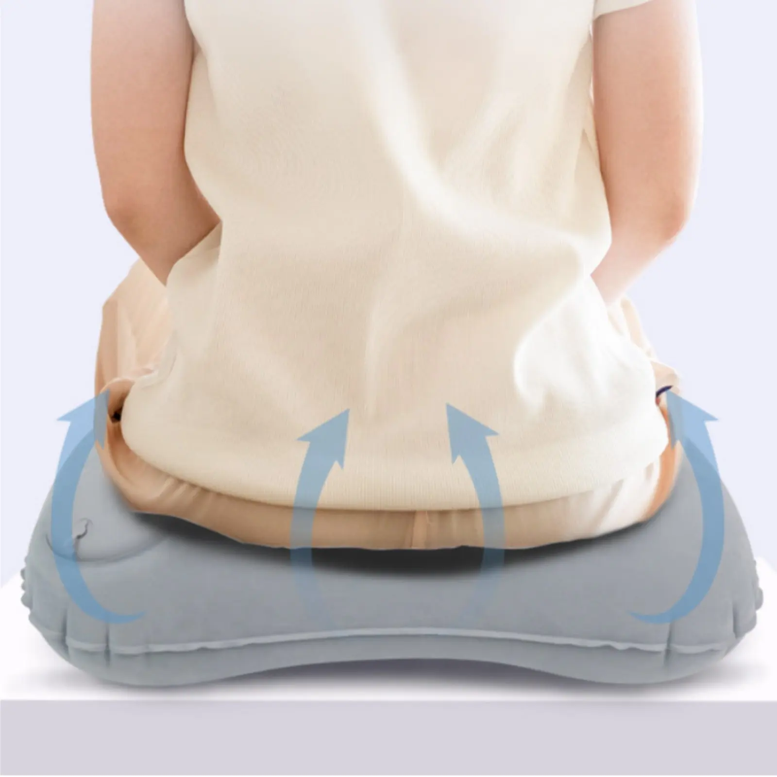 Height-Boosting Seat Cushion Soft Surface Flocked Seat Cushion Dark Gray Padded for Festivals