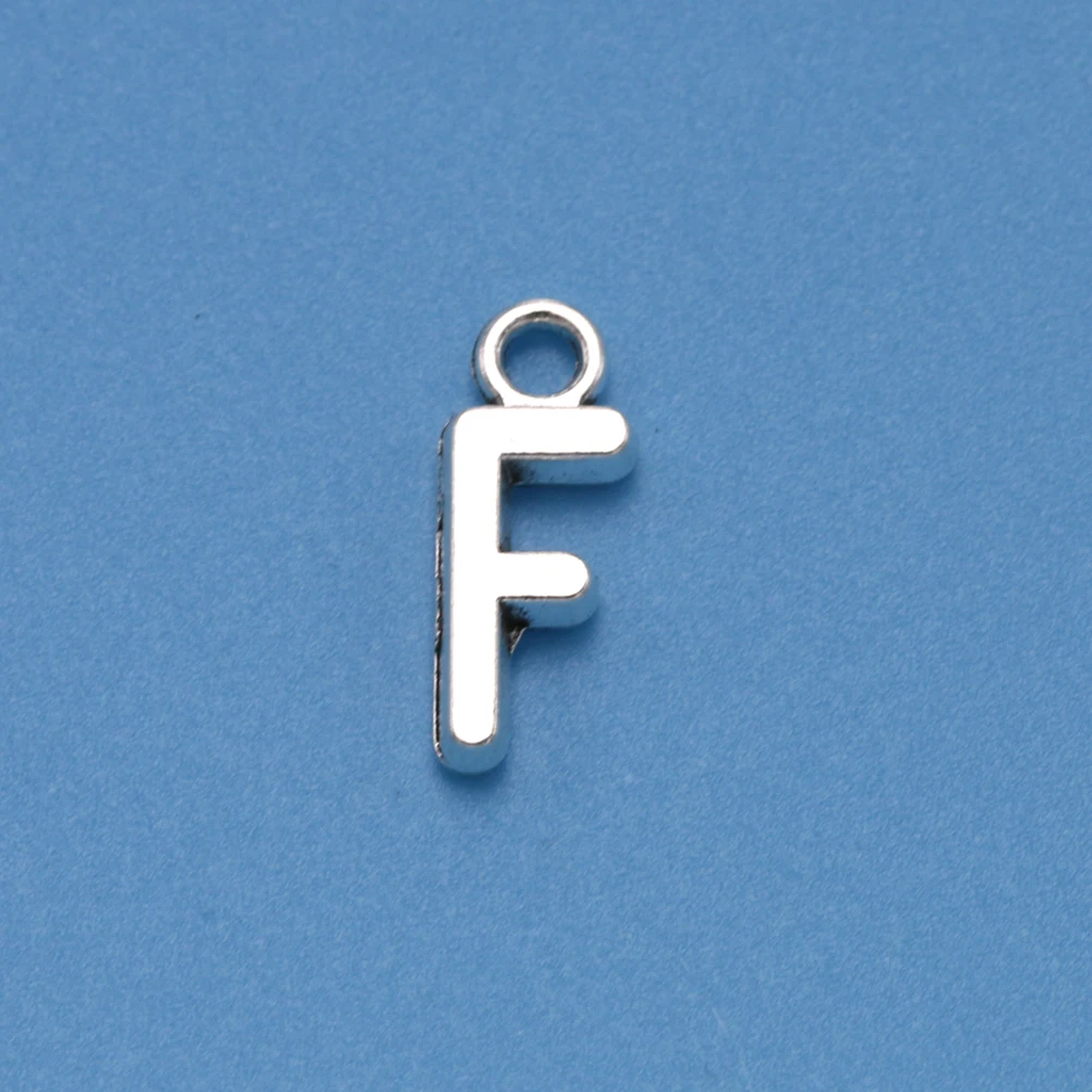 

50 Pcs Vintage Jewelry Charms Letter for Making Alphabet Initial Necklace Silver