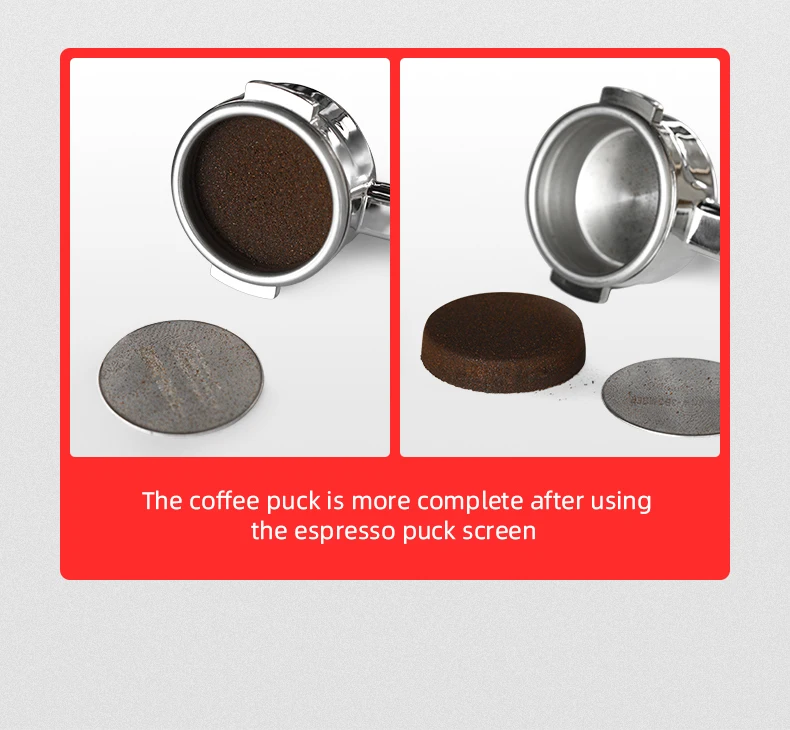 MHW-3BOMBER DEX Präzise 58,5mm Espresso-Kaffeefilterkörbe mit Espresso-Puck-Sieb Passend für 58mm Siebträger Barista-Zubehör – Detail 20