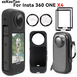 For Insta360 X4 Soft Silicone Lens Protective Cover Panorama Camera Lens Cap Screen Protector For Insta360 X4 Camera Accessories