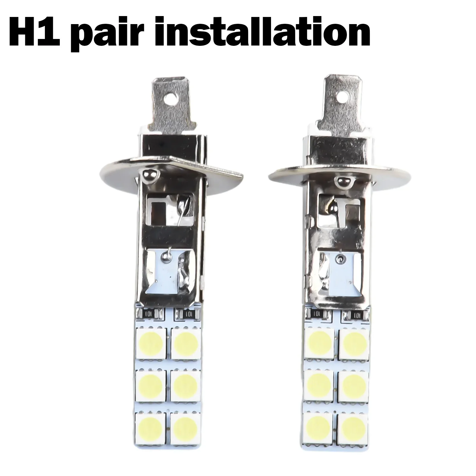 Super Brilhante H1 LED Farol Kit, Lâmpadas de Nevoeiro Alto, 6000K Branco, DC 12V, 55W, 2x