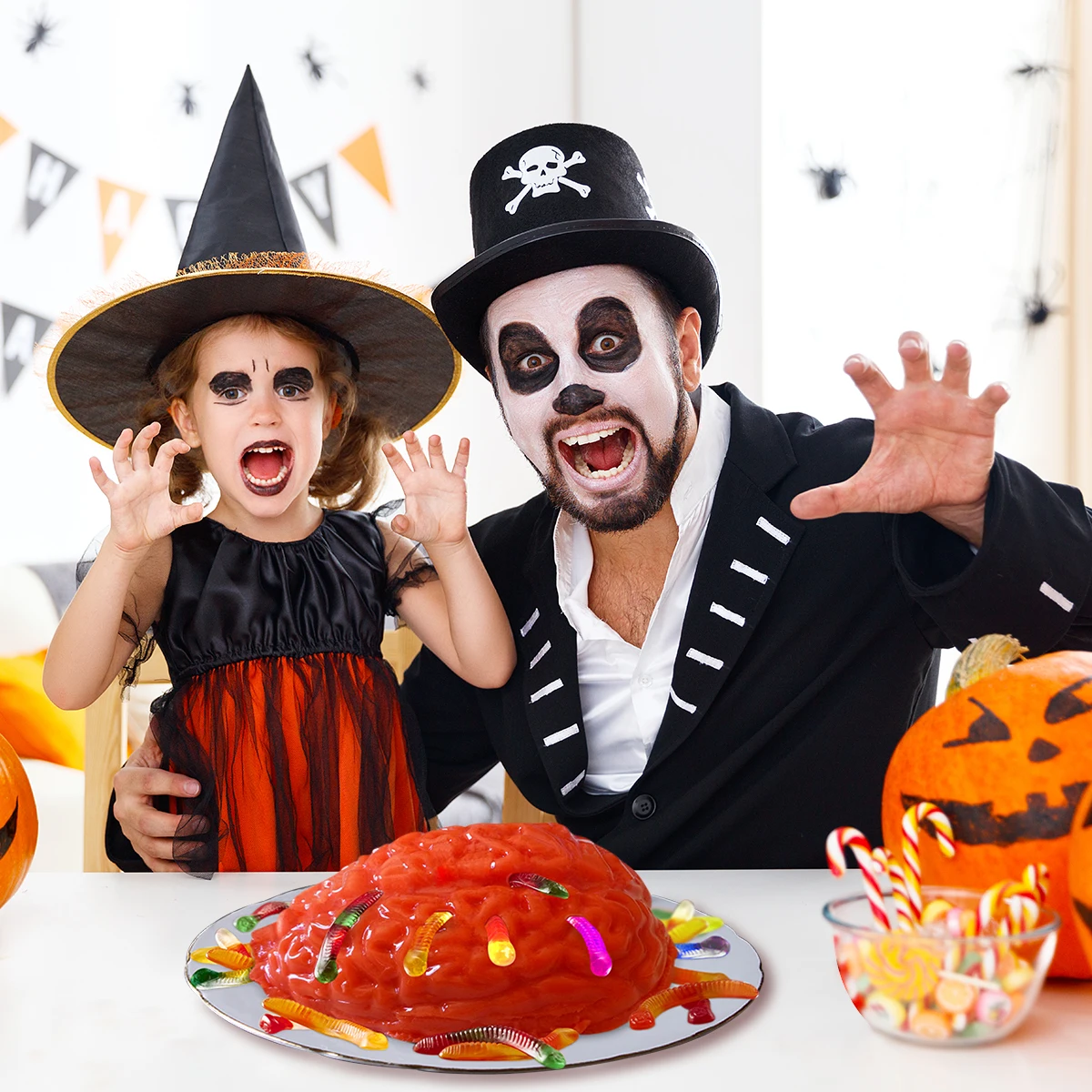 

Halloween Brain Gelatin Mold Set Pp Candy Molds For Party Decoration Use Under 150℃ Keep Away From Baking