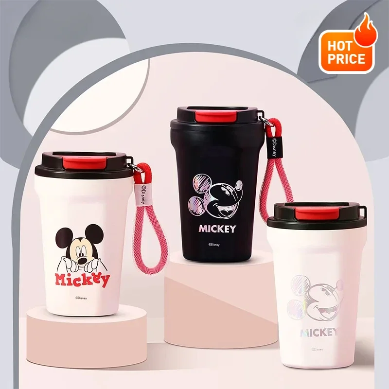 Mickey Mouse Coffee Thermal Mug Portable Large-capacity Handy Stainless Steel Insulated Cup Birthday Gifts for Boys and Girls