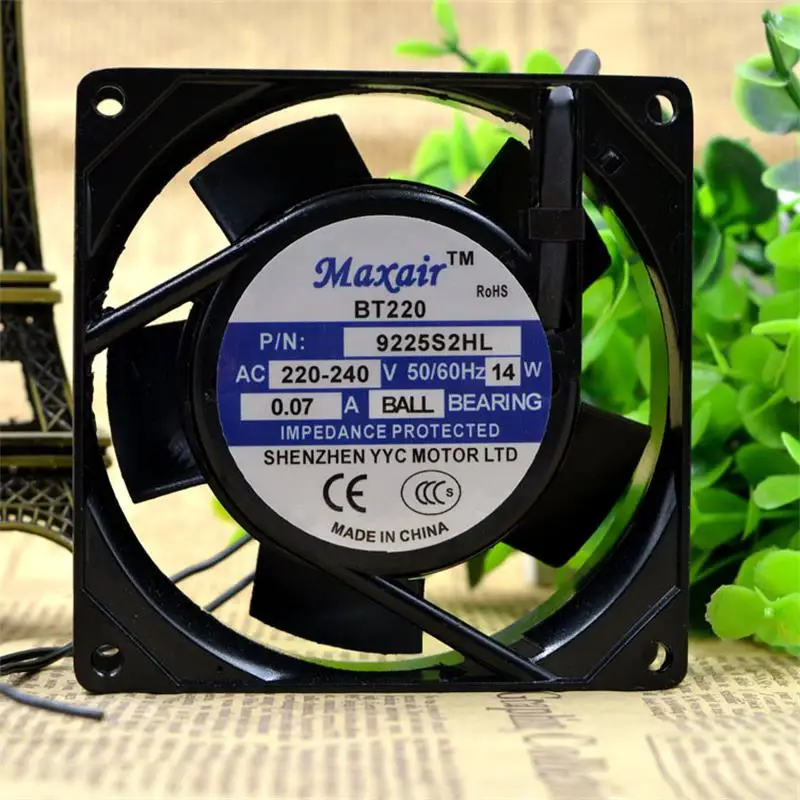 New For Maxair BT200 9225B2HL 9cm 9025 220v 0.07A 14W AC Fan