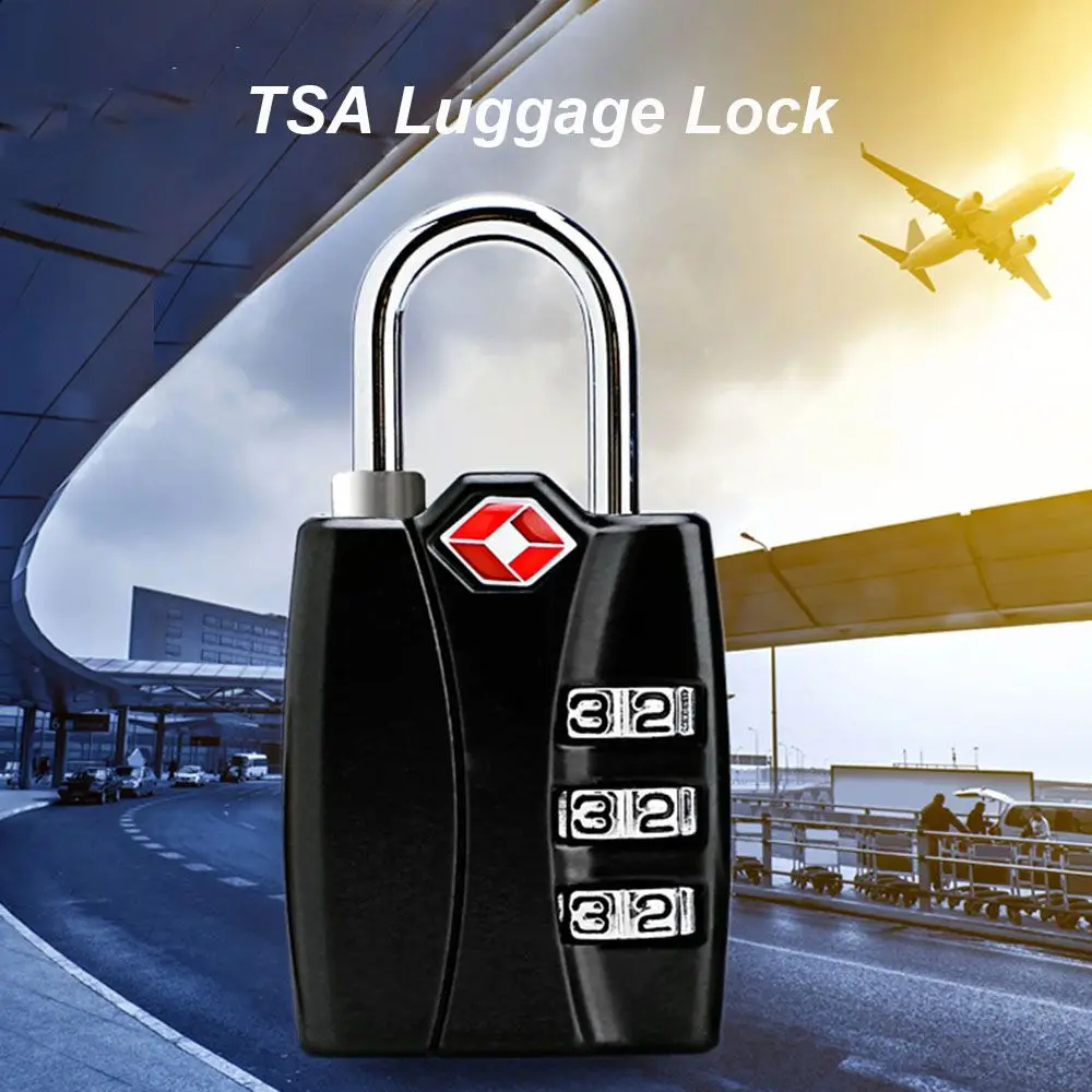 High Security TSA Approved Luggage Lock 3 Position Resettable Combination Password Code Lock Travel Suitcase Hardware Padlock