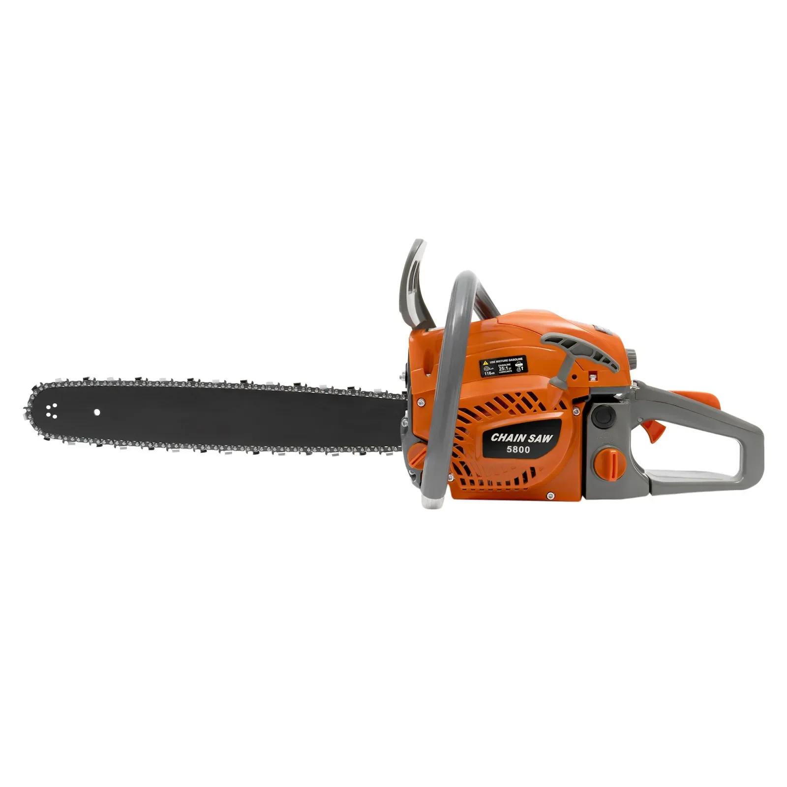 58cc Gasoline Chainsaw with 20-Inch Guide Bar, Powerful 2-Stroke Engine, Ergonomic Handle, and High Safety Features for