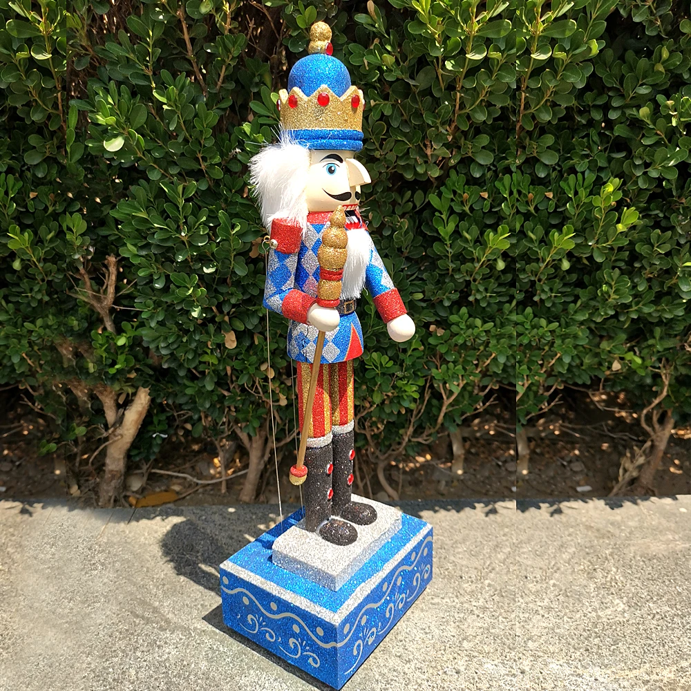 48cm 호두까기 인형 뮤직 박스 군인 춤 인형 인형 절묘한 페인트 나무 수제 인형 크리스마스 선물 장난감, HT074