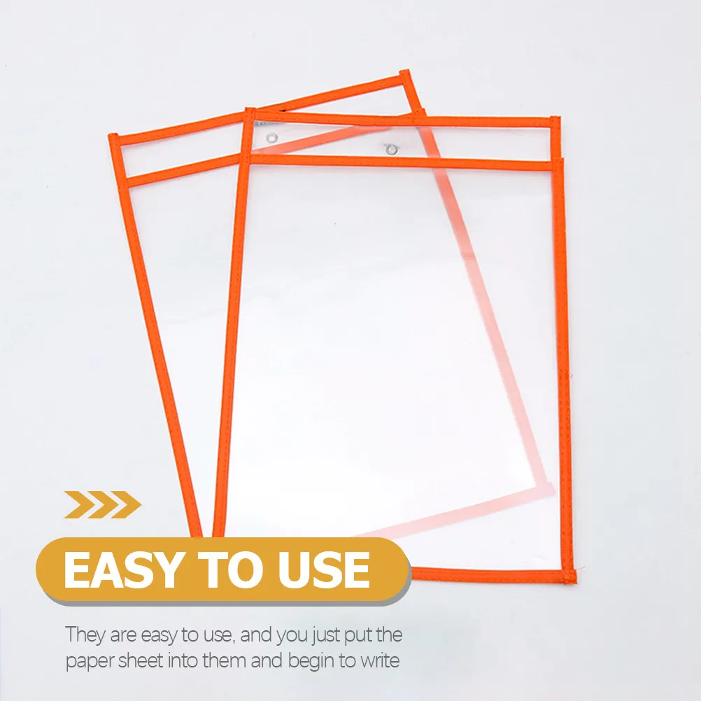 

6Pcs Transparent Dry Erase Pockets Reusable Double Sided Protectors for Classroom Teacher Document Sheet Protection