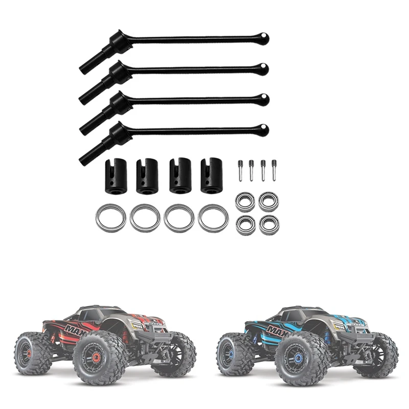 4Pcs Steel Front And Rear Extended Drive Shaft CVD With Shaft Cup For 1/10 Traxxas MAXX Widemaxx RC Car Upgrades Parts