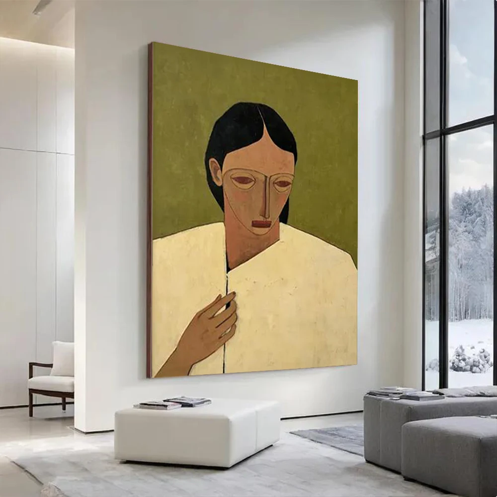 Large Abstract Oil Painting on Canvas - Handmade Knife Drawing Art Mural for Living Room Decor Wall Image Artwork Portrait Gift