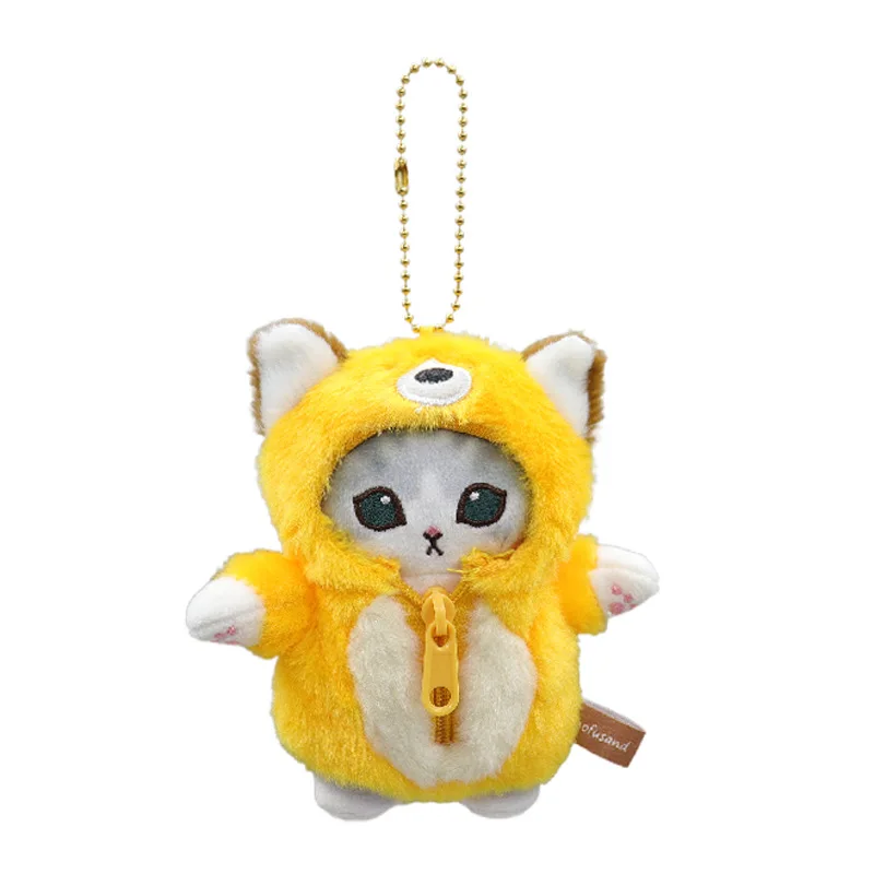 Kawaii dessin animé Mofusand mignon requin chat série animale raton laveur renard en peluche jouet sac à dos porte-clés poupée ami anniversaire cadeau créatif