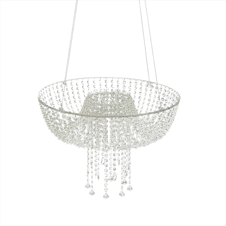 Romantic Wedding Decorative Cake Stands Acrylic Crystal Chandelier Style Drape Suspended Cake Swing