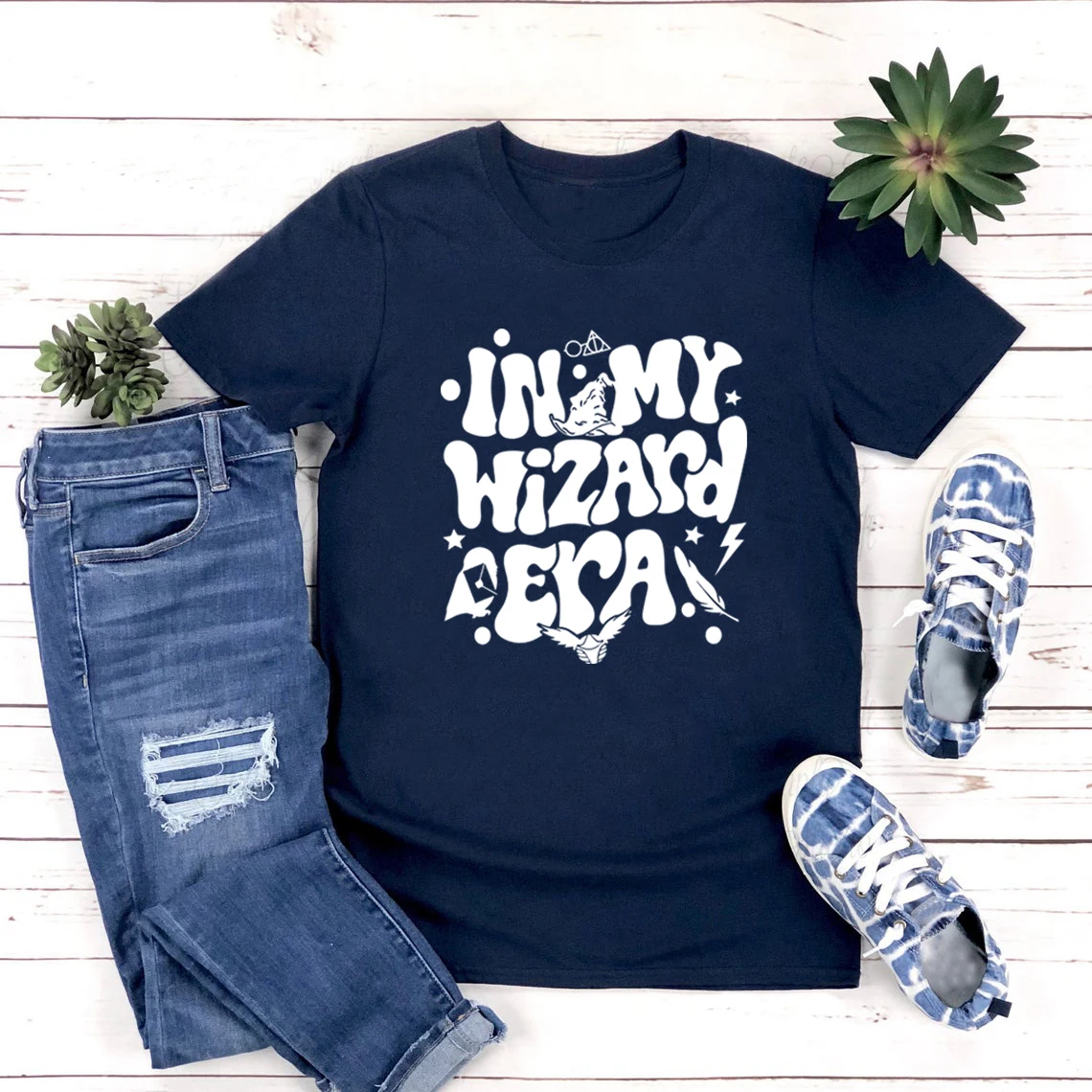 In My Wizard Era Tshirt Magic Wizard School T Shirt Gift for Book Lover Short Sleeve Graphic T Shirts Printed Women Clothing