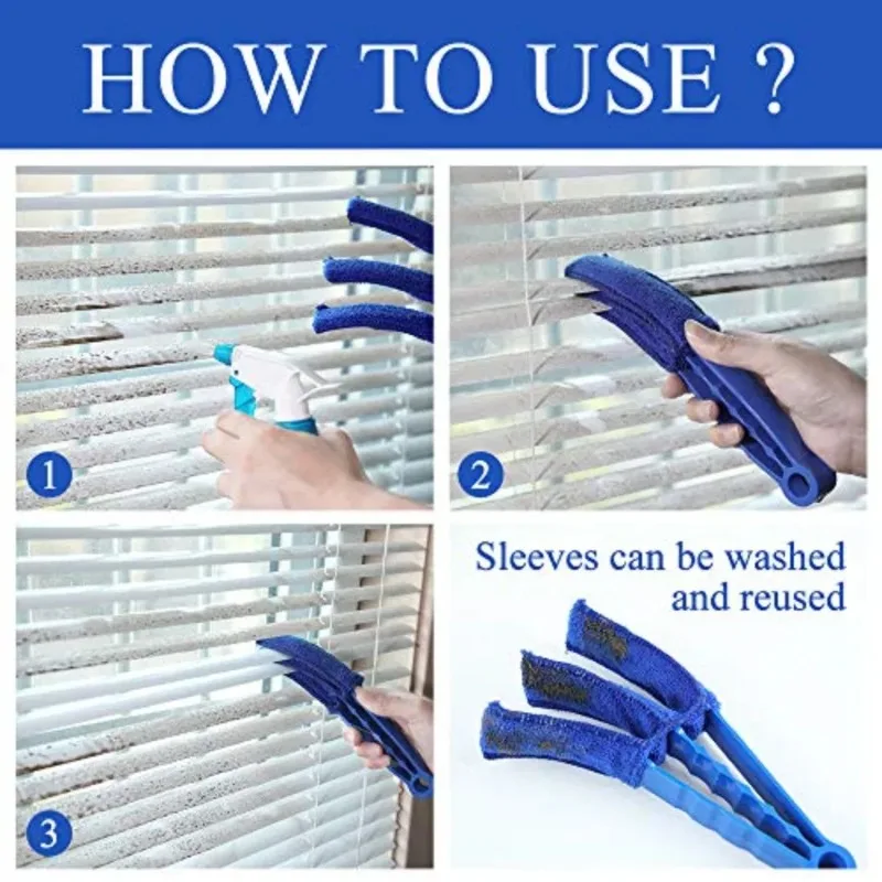 Detachable Washable Blind Cleaner Duster Brush PP Two Sizes Multicolor for Air Conditioner Fan and Car Air Vent Cleaning