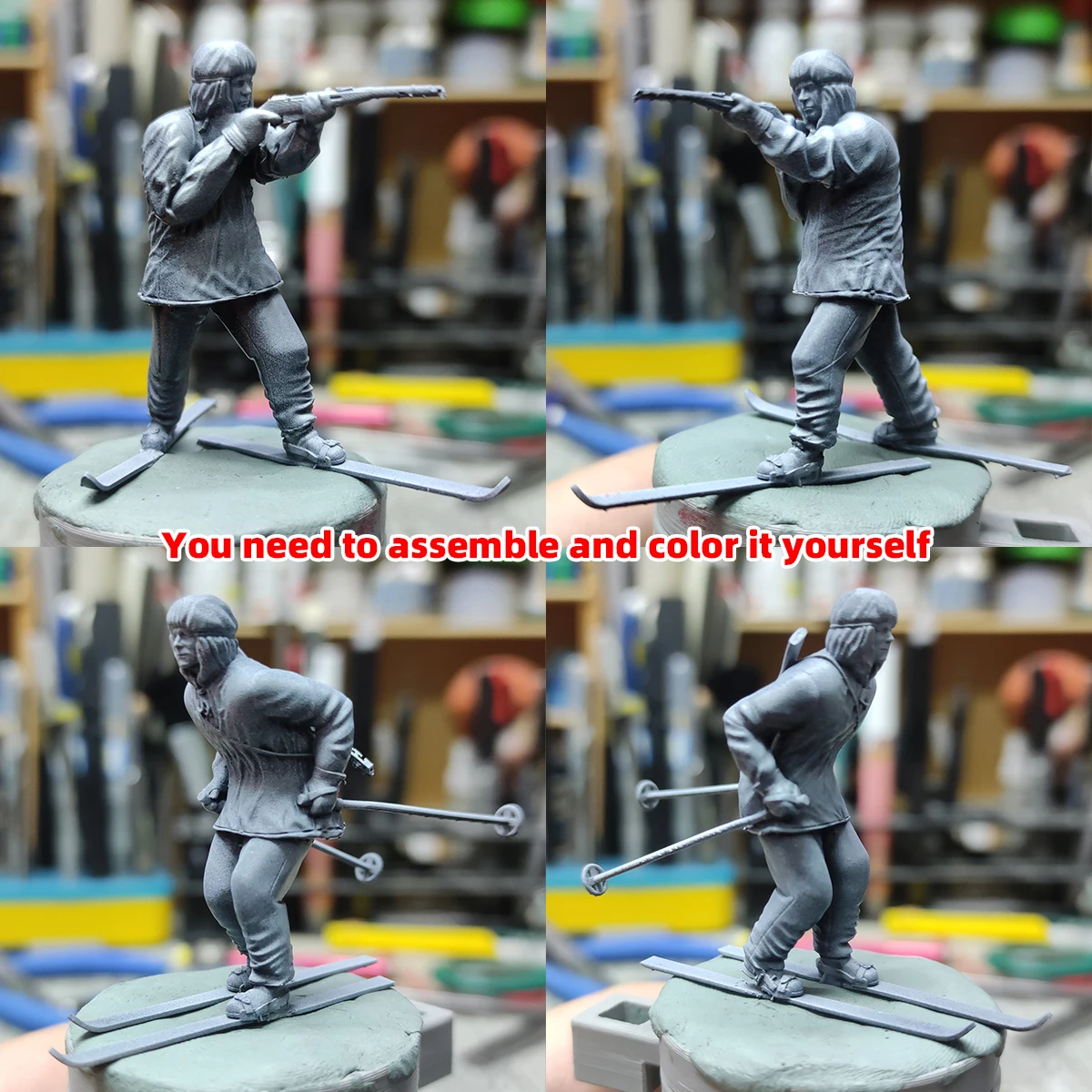 USSR Soldaten beim Skifahren im Winter Armee-Figuren Soldaten-Team Militär-Mann-Set Miniatur-Bausatz Maßstabsmodell 6 Stück 1/72 1/35 1/48 – Detail 1