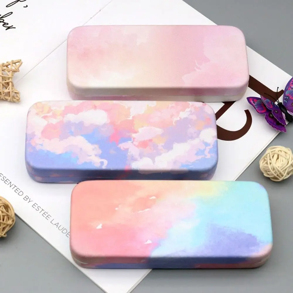 Multi-purpose Square Box Cute Colorful Romantic Clouds Glasses Storage Glasses Case Travel