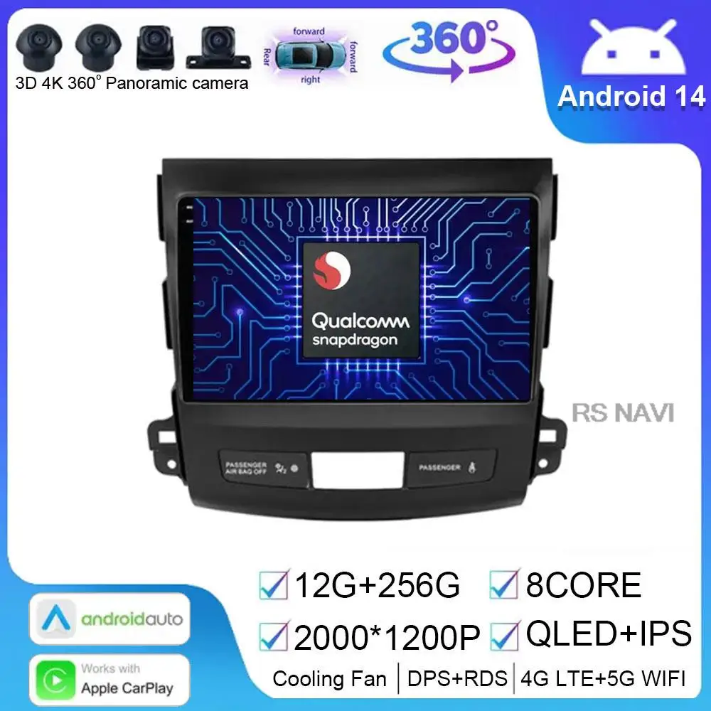 

Автомагнитола 2 din на Android 14 для Mitsubishi Outlander 2 2005-2011, мультимедийный плеер 2 din, стерео, DVD, GPS, головное устройство