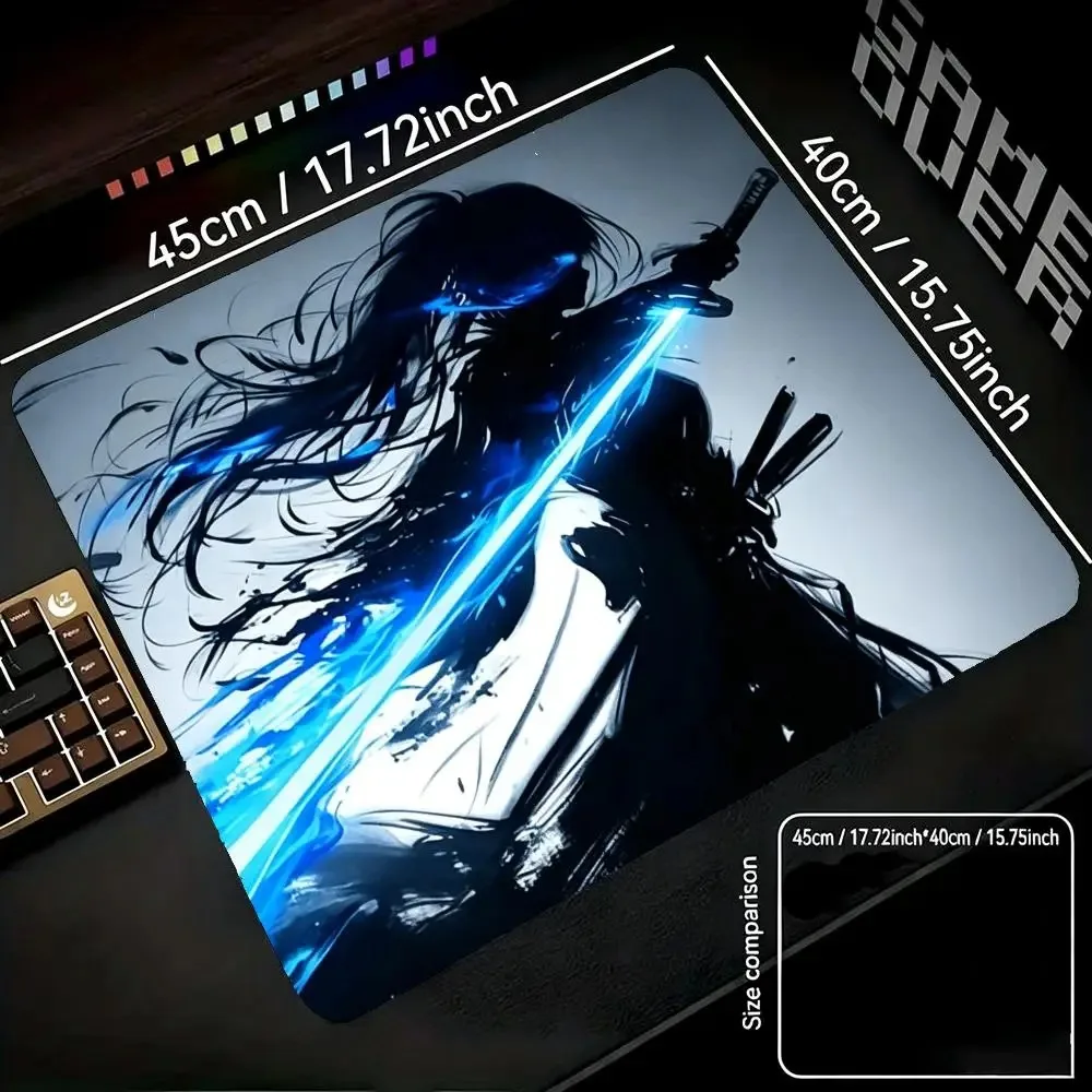CIFbuy Female Warrior Mouse Pad Non-Slip Gaming Desk Mat Edge-Locked Keyboard Computer Office MousePads 50x50