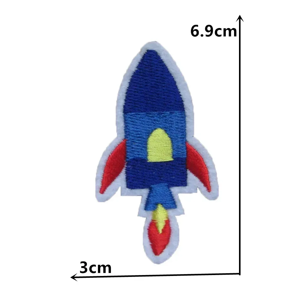 Aviation rocket patch badge embroidery children\'s clothing craft supplies material sewing DIY tops accessories 1PCS for sale