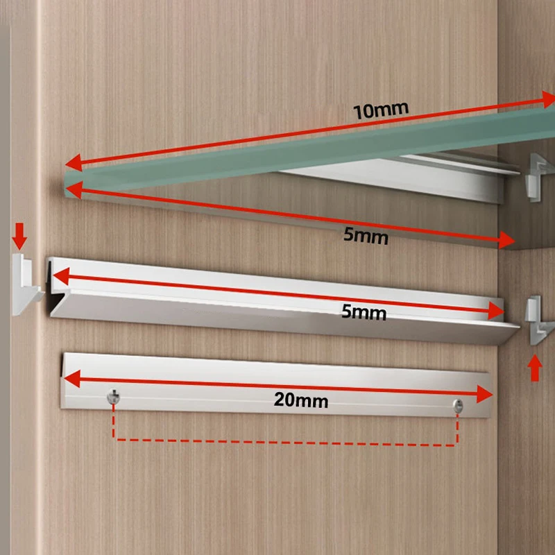 1 Buah Penjepit Snap-on dari Paduan Aluminium, Braket Kabinet Papan Kaca dari Paduan Aluminium, Braket Rak Kaca Tugas Berat, Perlengkapan Rumah