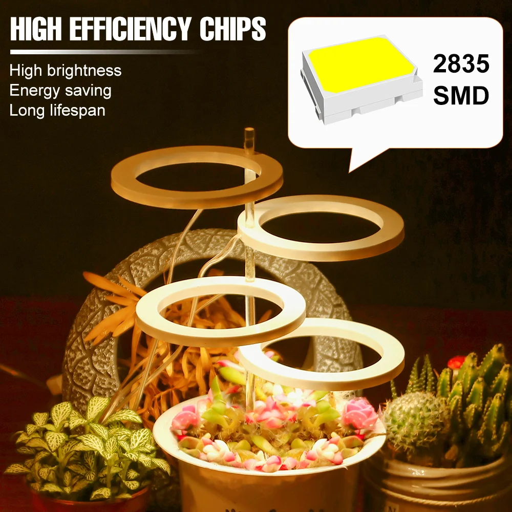 DC5V LED Pianta Coltiva La Luce Spettro Completo Semi di Fiori per Interni Idroponica Scatola di Crescita delle Vegetali Lampada di Coltivazione USB Dimmerabile Temporizzazione