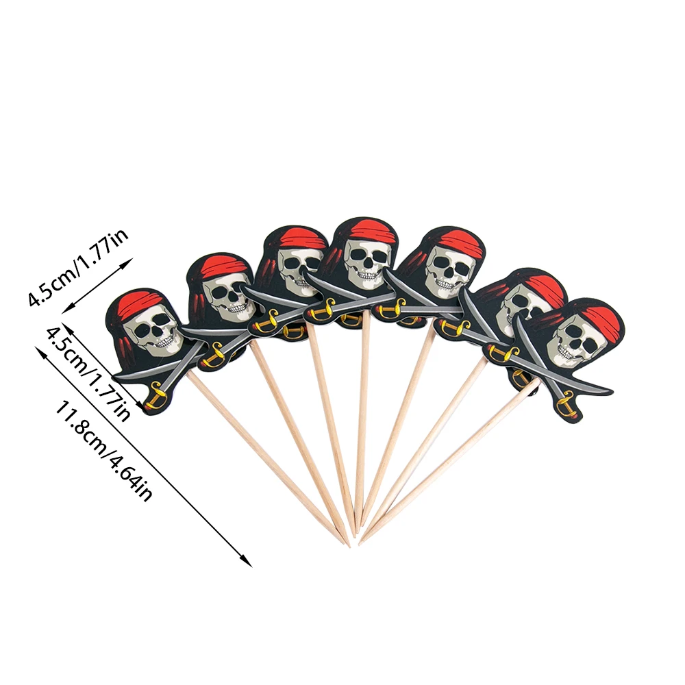 Tema pirata stoviglie mappa del tesoro teschio piatto di carta tazza tovaglia cake topper bambini ragazzo pirata festa di compleanno decorazione