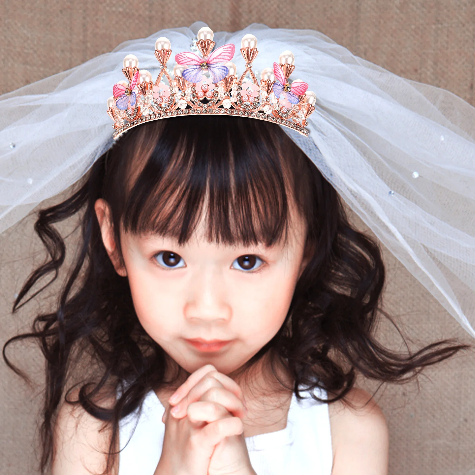 

Butterfly Crown Hair Hoop 1 Piece Girls Comfortable Fit Children's Eye-Catching Party Wear Fashion Headwrap Birthday Baby Shower