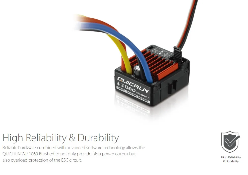 Original HobbyWing QuicRun 1060 60A Bürsten-Geschwindigkeitsregler ESC für 1:10 RC-Auto, wasserdicht – Detail 4