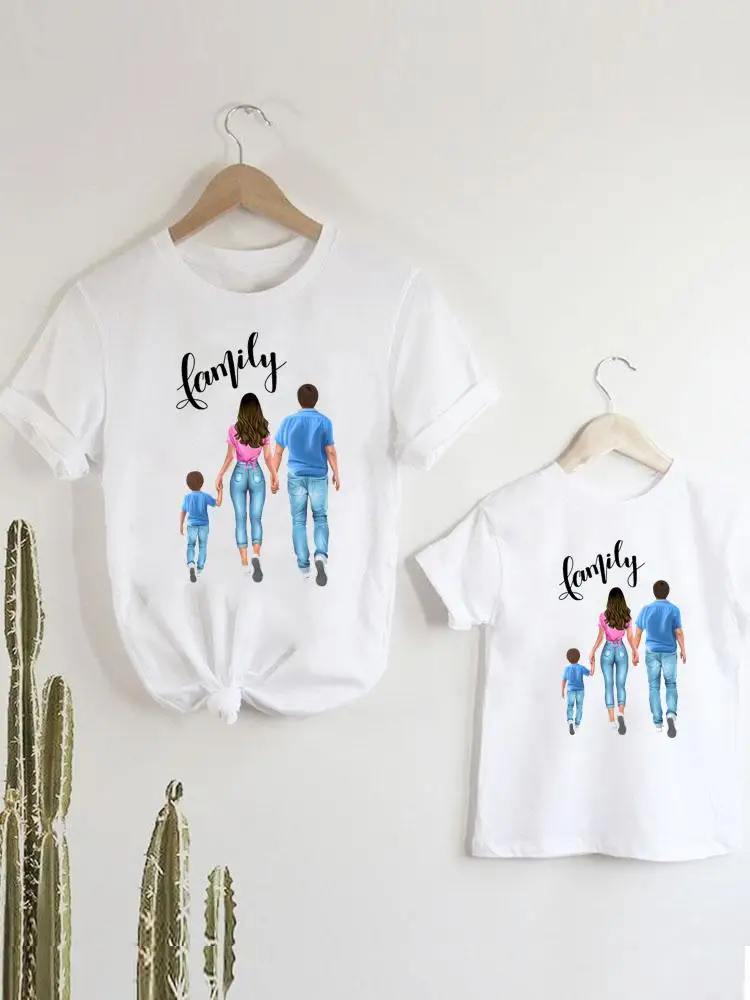 

Love Son Dad Cute Lovely Tee T-shirt Family Matching Outfits Women Mom Mama Clothes Girls Boys Kid Child Summer Tshirt Clothing