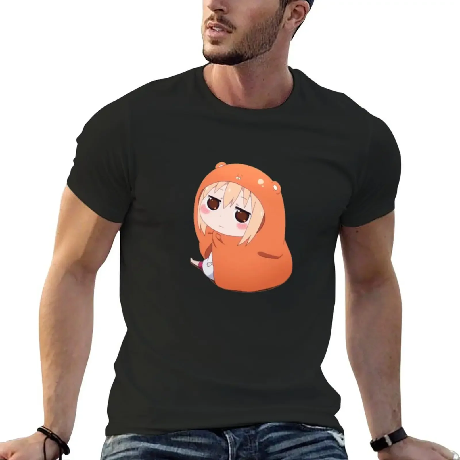 Umaru-chan sitting down T-Shirt sweat graphics mens workout shirts