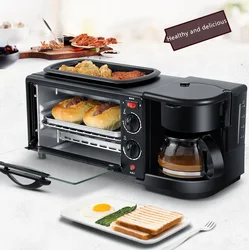 Multifunction Coffee Maker Frying Pan Mini Oven 3 In 1 Electric Breakfast Machine