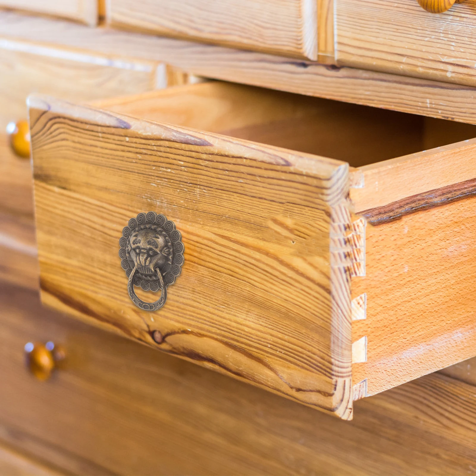 

10Pcs Bronze Lion Head Drawer Handle Retro Furniture Knob Decorative Cabinet Pull Tin Alloy Door Pulls Strong Corrosion