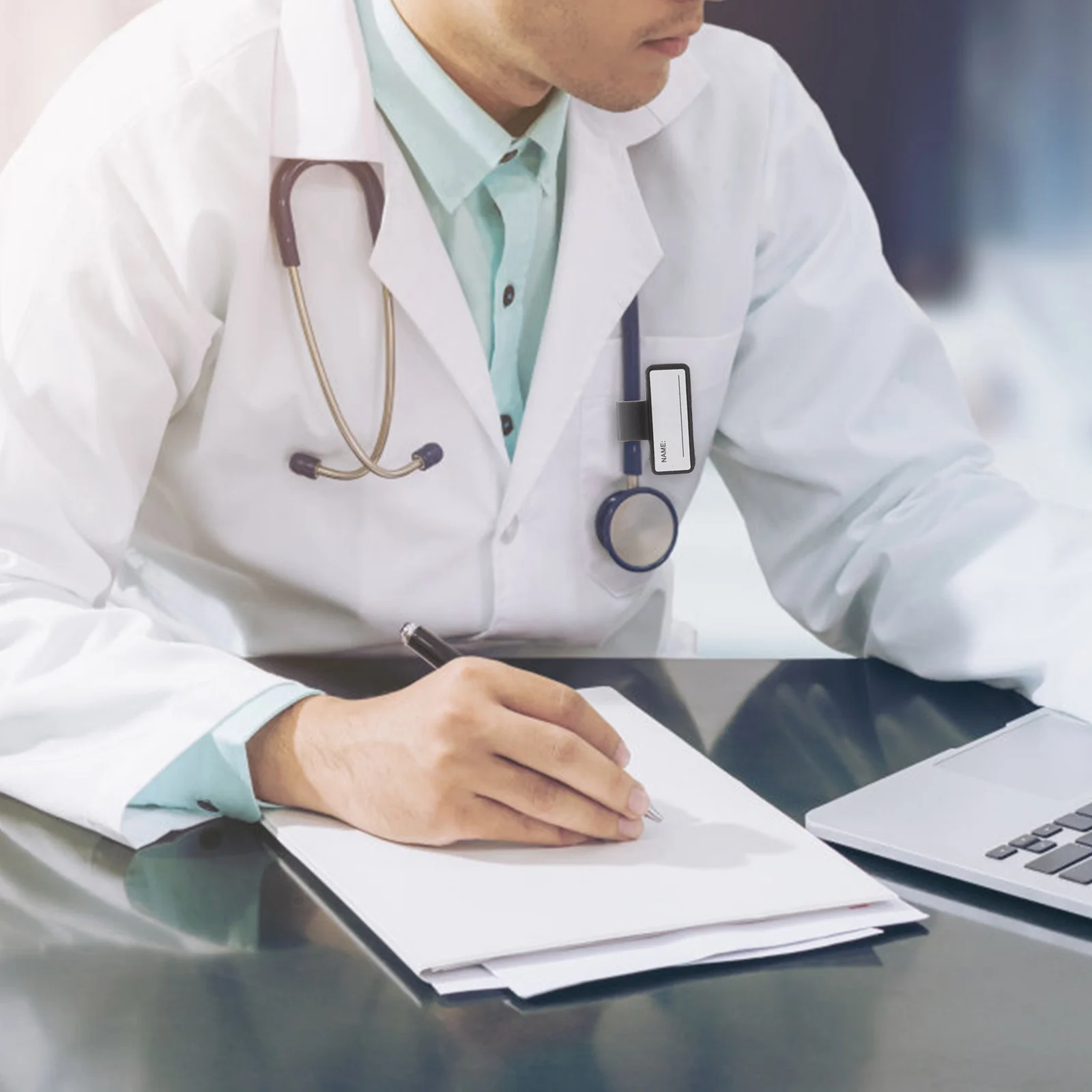 Label Stethoscope Name Tag Magnetic Labels ID Identification Clip Tube Replacement Badges with