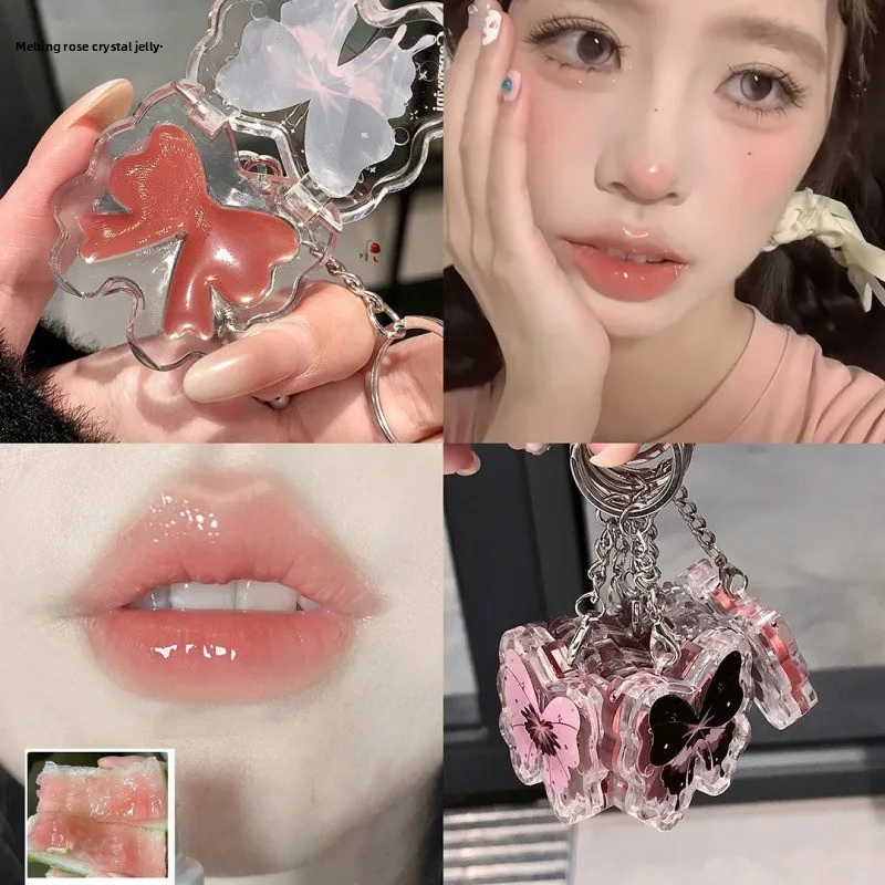 Mirror‑Effect Water‑Gloss Solid Lip Gloss Non‑Sticky Glass Lip Natural Daily Lipstick for Women and Student Girls Daily Makeup