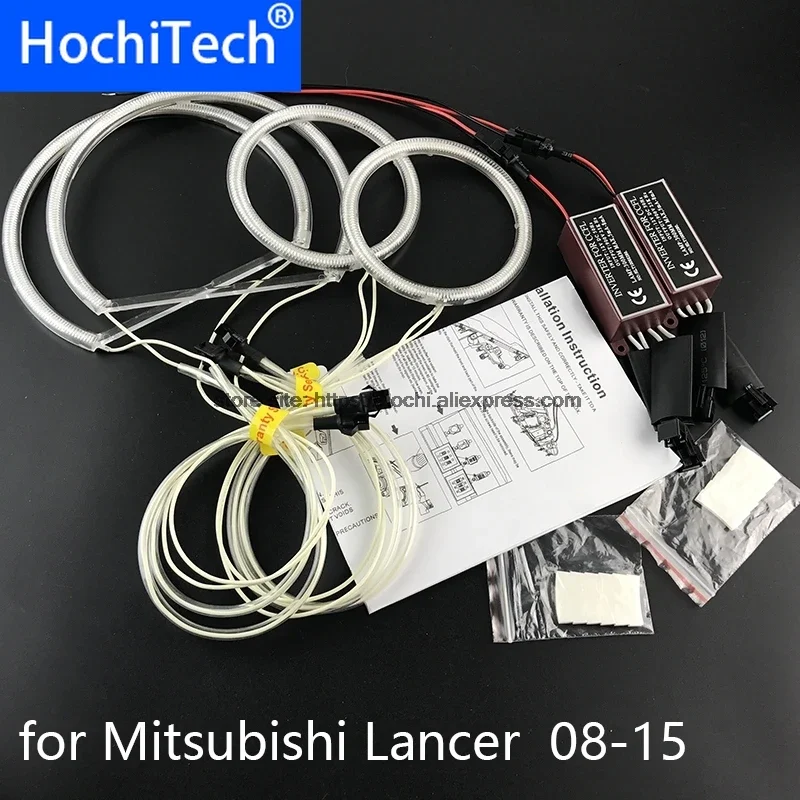 

HochiTech for Mitsubishi Lancer 2008-2015 Non Projector CCFL Angel Eyes Kit White 6000k Ccfl Halo Rings Headlight