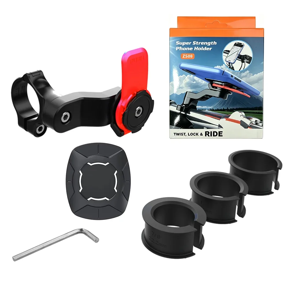 Snelkoppelbare motorfiets telefoonhouder, anti-vibratie stuur telefoonbevestiging, Quad Lock compatibele smartphone houder