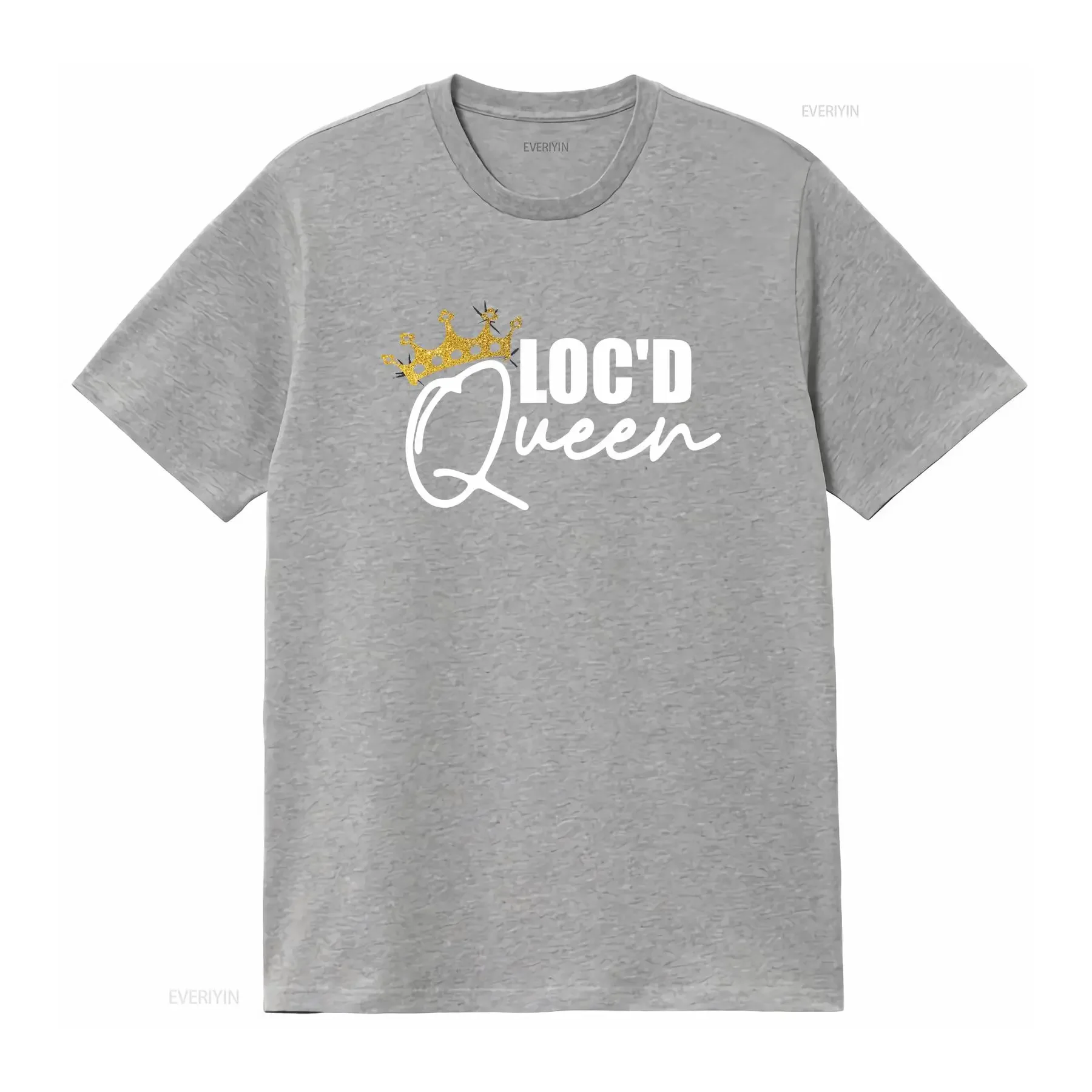 تي شيرت Loc'd Queen مبيض Loc Love ملابس الشارع الهيب هوب مقاس الموضة للرجال والنساء عتيق مغسول مريح قليلاً