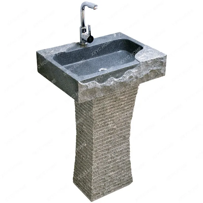 

Marble Head Column Type Washbasin Integrated Floor Balcony Bathroom Toilet Wash Basin