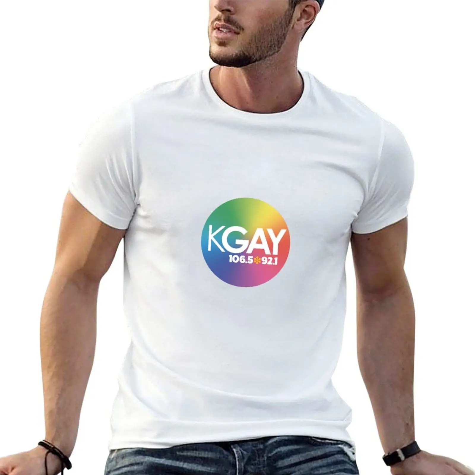 

KGAY 106.5 & 92.1 T-Shirt funny t shirts dark humor t shirt man plain T-Shirt