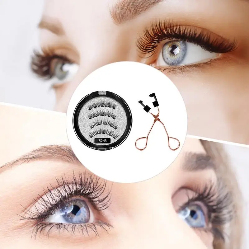 Magnetische Wimpers Zonder Eyeliner Geen Lijm Valse Magnetische Wimpers Met Wimpers Clip Herbruikbare, Natuurlijk Ogende Zachte Nepwimpers