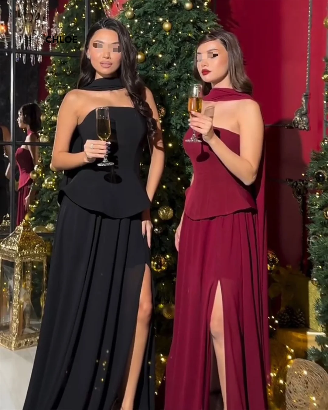 Off-shoulder galajurken 2025, luxe dames elegante feestjurk, vrouw 2025, lijn A-avondjurk, op maat gemaakte sjaal, gewaad Soiree