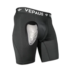 VEPAUS-Shorts de compression pour garçons, avec bonnet de protection Flex, protection ventilée évac80-l'humidité pour le baseball, taille jeune