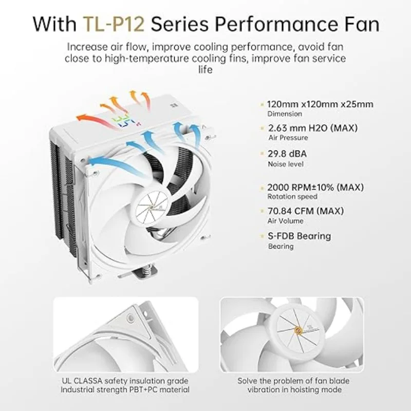 Thermalright Assassin X 120 R Digital CPU Cooler Temperature Display 4 Heat Pipes Air Cooler for AM4 AM5 Intel 115X/1700/1851